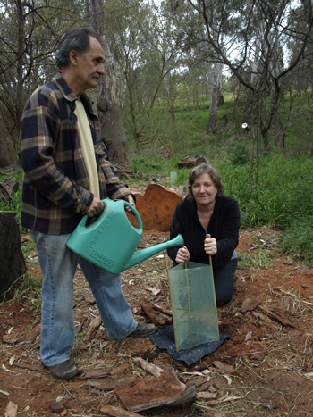 Tree planting at the Hume Spillway - Woolshed Thurgoona Landcare Group