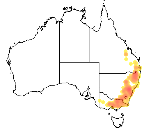 Dillwynia phylicoides flora location map