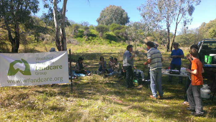 Barbeque during the weed removal for Bush Regeneration at Spillway Reserve - Woolshed Thurgoona Landcare Group